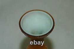Victorian Lace Cameo art glass vase orange cut to satin Victorian Lace Cameo art glass vase orange cut to satin