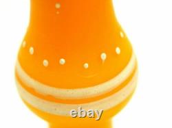 Victorian Lace Cameo art glass vase orange cut to satin Victorian Lace Cameo art glass vase orange cut to satin