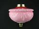 Victorian Lge Moulded Cranberry Pink Glass Oil Lamp Font, Art Nouveau Decoration