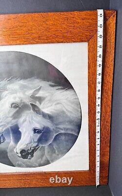 Victorian Lithograph JF Herring Pharaoh's Horses Oak Frame/Glass LARGE 24 x 24