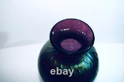 Victorian Loetz Kralik Small Purple Martele Iridescent Art Glass Vase Antique