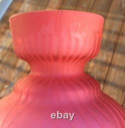 Victorian MOP Satin Art Glass Moire Pattern Vase