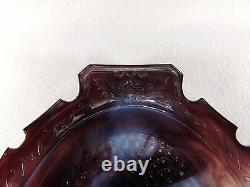 Victorian Malachite Purple Slag Glass Handled Tray Platter Aesthetic Mov. 13