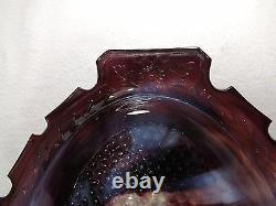 Victorian Malachite Purple Slag Glass Handled Tray Platter Aesthetic Mov. 13