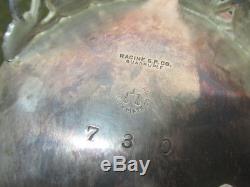 Victorian Milk Glass Jar Pickle Castor Racine Silver Plate 2 Fox Stand Guard