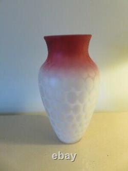 Victorian Mop Satin Glass 8 Tall Vase Raindrop Or Coinspot Pattern Phoenix