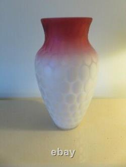 Victorian Mop Satin Glass 8 Tall Vase Raindrop Or Coinspot Pattern Phoenix