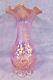 Victorian Moser Cranberry Glass Vase W Gold Decoration And Petal Feet 10