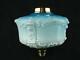 Victorian Moulded Graduated Blue Glass Oil Lamp Font, Art Nouveau Decoration