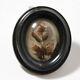 Victorian Mourning Hair Art 19th C. Domed Glass Oval Frame Memento Souvenir