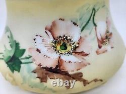 Victorian Mt Washington Opal Ware Biscuit Jar Embossed Floral Wavecrest