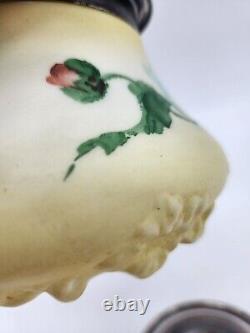 Victorian Mt Washington Opal Ware Biscuit Jar Embossed Floral Wavecrest
