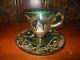 Victorian Murano Hand Painted Venetian Art Glass Cup & Saucer