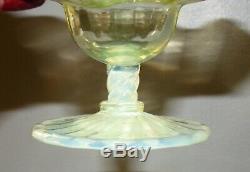 Victorian Opal Art Glass compote James Powell or Stevens & Williams