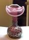 Victorian Opalescent Swirl Jack In The Pulpit Metal Cage Vase 6 Inch Unique