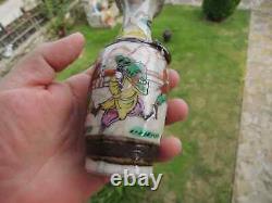 Victorian Opaline Glass Hand Painted Vase from c. 1880 Geisha-Art Glass