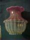 Victorian Pink Opalescent Stripe Art Glass Kerosene Oil Lamp Shade 4 Duplex