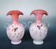 Victorian Pr Pink Satin Art Glass 1890s Japonisme Butterfly Enamel Webb Harrach