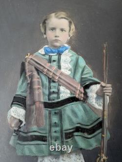 Victorian Painting Of Boy With Musket On Glass Wood Framed Antique Wall Art Victorian Painting Of Boy With Musket On Glass Wood Framed Antique Wall Art