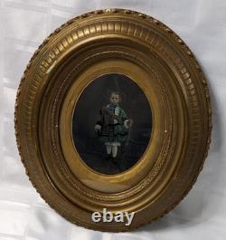 Victorian Painting Of Boy With Musket On Glass Wood Framed Antique Wall Art Victorian Painting Of Boy With Musket On Glass Wood Framed Antique Wall Art