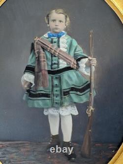 Victorian Painting Of Boy With Musket On Glass Wood Framed Antique Wall Art Victorian Painting Of Boy With Musket On Glass Wood Framed Antique Wall Art