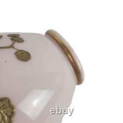 Victorian Peachblow Glass Vase Pink Enameled 10.5 Gold Gilt by Thomas Webb