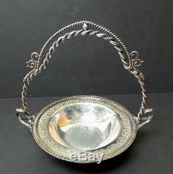 Victorian Period Consolidated Glass Pickle Jar, Derby Silver Plate Stand & LID