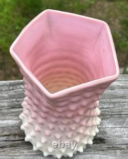 Victorian Phoenix Burmese Art Glass Hobnail Vase Victorian Phoenix Burmese Art Glass Hobnail Vase