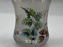 Victorian Pomona Grind Midwest Enameled Art Glass Match/Toothpick Holder