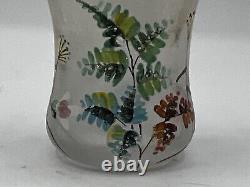 Victorian Pomona Grind Midwest Enameled Art Glass Match/Toothpick Holder