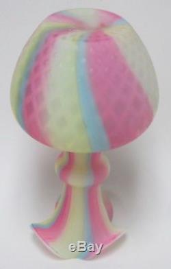 Victorian Rainbow DQ Mother of Pearl Satin Art Glass Vase
