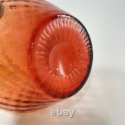 Victorian Reverse Amberina Diamond Water Carafe Glass Vase Glowing Glows