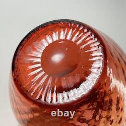 Victorian Reverse Amberina Diamond Water Carafe Glass Vase Glowing Glows