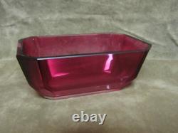 Victorian Rubena Art Glass Octagon Shaped Candy/Mint Dish Polished Surface