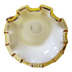 Victorian Ruffled Hand Blown Art Glass Posey Vase Applied Glass Thorn Handles