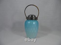 Victorian Satin Art Glass Mother of Pearl Mustard Pot MOP