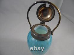 Victorian Satin Art Glass Mother of Pearl Mustard Pot MOP