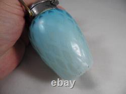 Victorian Satin Art Glass Mother of Pearl Mustard Pot MOP