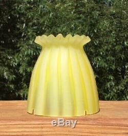 Victorian Satin Art Glass Yellow Opalescent Fairy Lamp Shade