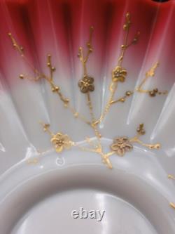 Victorian Silver Plated Brides Basket 10 Harrach Cranberry Art Glass Bowl UV+