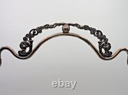 Victorian Silver Plated Brides Basket 10 Harrach Cranberry Art Glass Bowl UV+