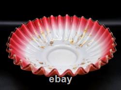 Victorian Silver Plated Brides Basket w Harrach HAND PAINTED Art Glass Bowl UV+ Victorian Silver Plated Brides Basket w Harrach HAND PAINTED Art Glass Bowl UV+