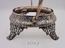 Victorian Silver Plated Brides Basket w Harrach HAND PAINTED Art Glass Bowl UV+ Victorian Silver Plated Brides Basket w Harrach HAND PAINTED Art Glass Bowl UV+