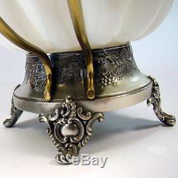 Victorian Silver Plated and Art Glass Bride's Basket 1890's