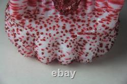Victorian Steven's and Williams Pink & White Art Glass Basket with Thorn Handled