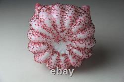 Victorian Steven's and Williams Pink & White Art Glass Basket with Thorn Handled