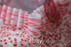 Victorian Steven's and Williams Pink & White Art Glass Basket with Thorn Handled