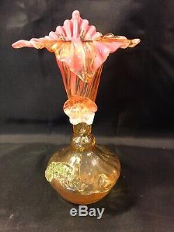 Victorian Stevens And Willians Art Glass Style Jack In The Pulpit Vase Vaseline