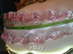 Victorian Stevens & Williams Applied Art Glass Footed Bowl