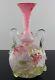 Victorian Stevens Williams Crackle Glass Bud Vase Applied Flowers Uv Harrach